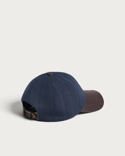 Casquette avec Visi&egrave;re en Cuir, Blue Indigo, hi-res