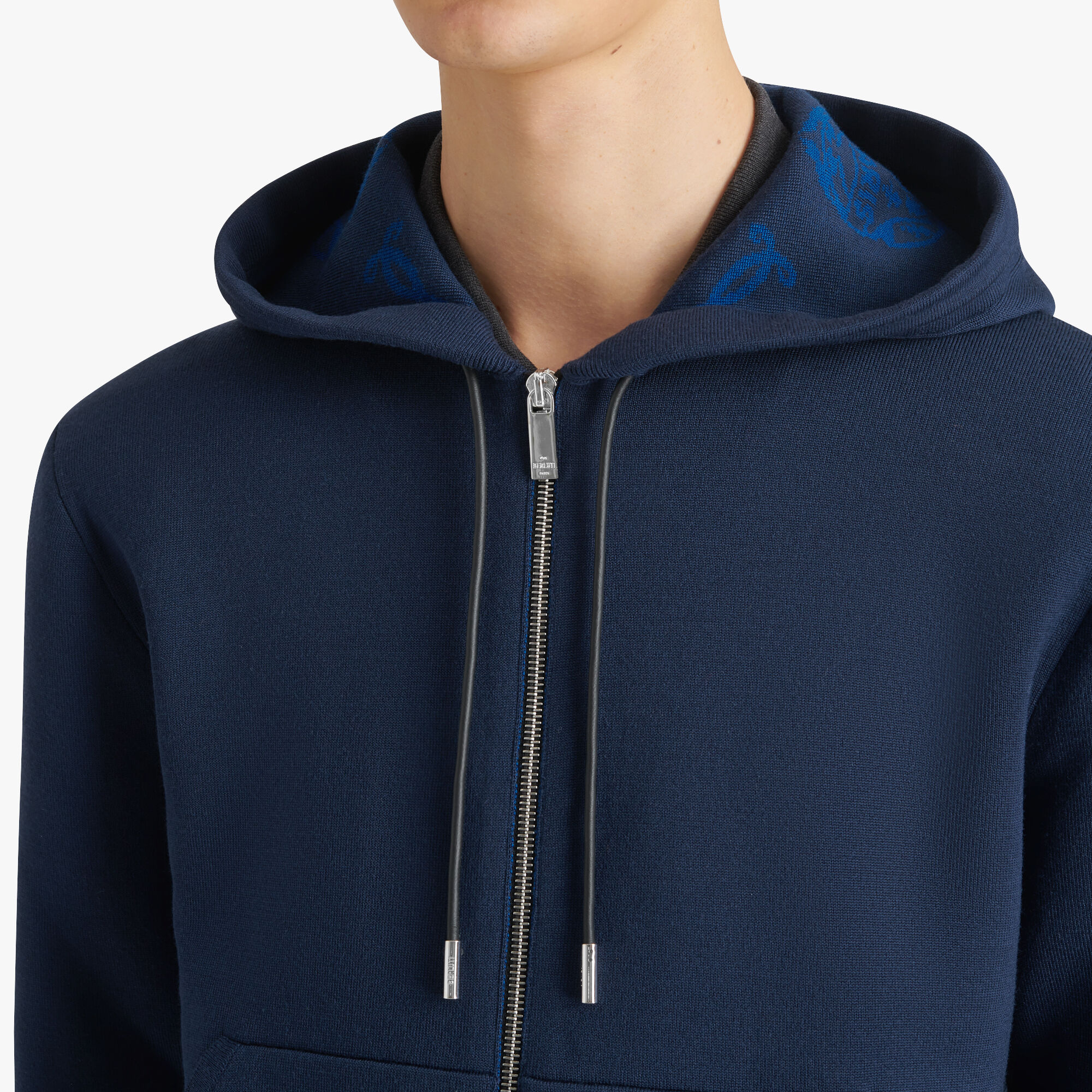 Double Face Hoodie With Signature Jacquard