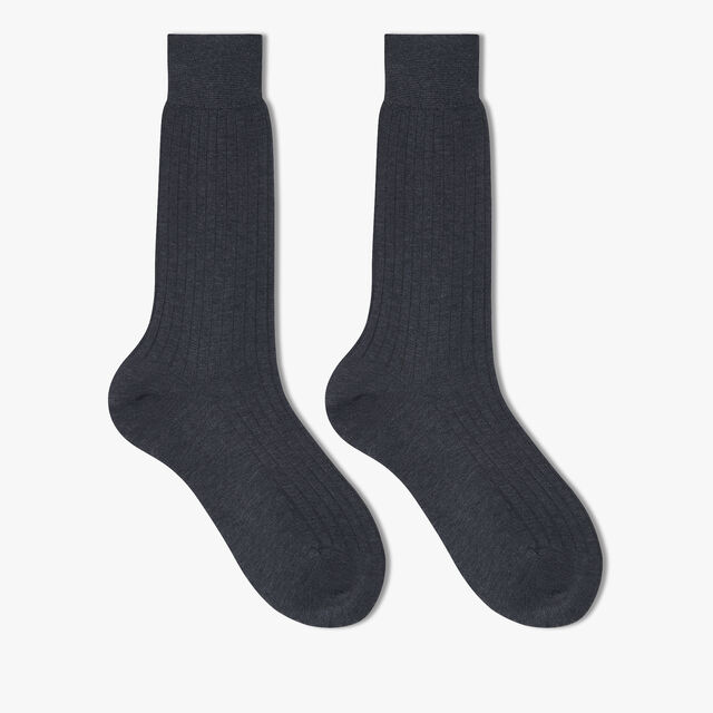 Cotton Short Socks, ANTHRACITE, hi-res 1