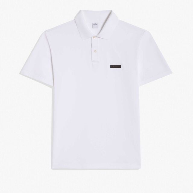 Classic Pique Leather Tab Polo, BLANC OPTIQUE, hi-res 1