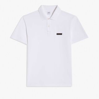 Classic Pique Leather Tab Polo, BLANC OPTIQUE, hi-res
