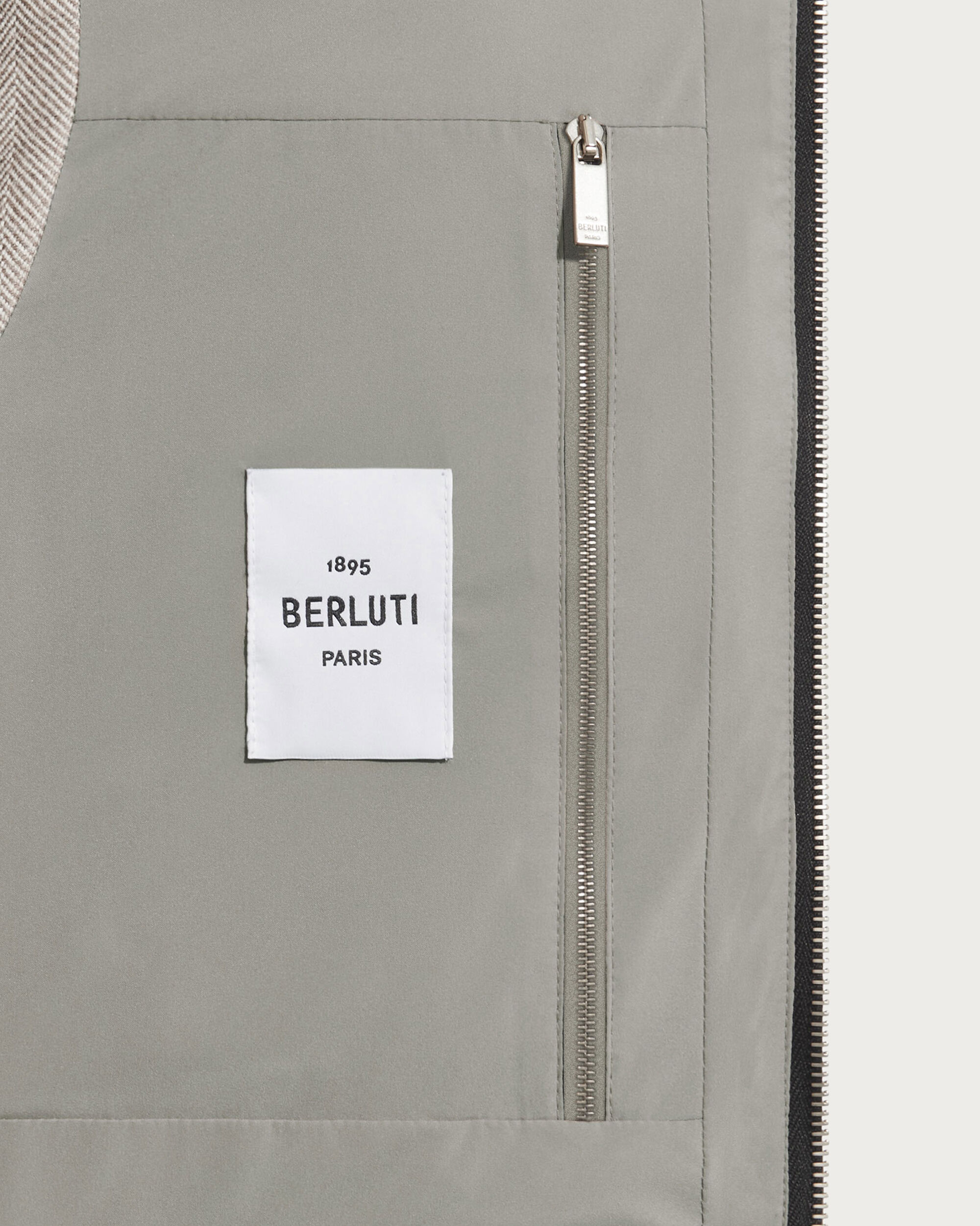 Quilted Down Gilet with Leather Details, Taupe Grey, hi-res