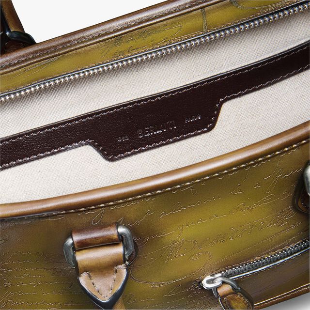 Un Jour Gulliver Scritto Leather Messenger, JUNGLE GREEN, hi-res 6