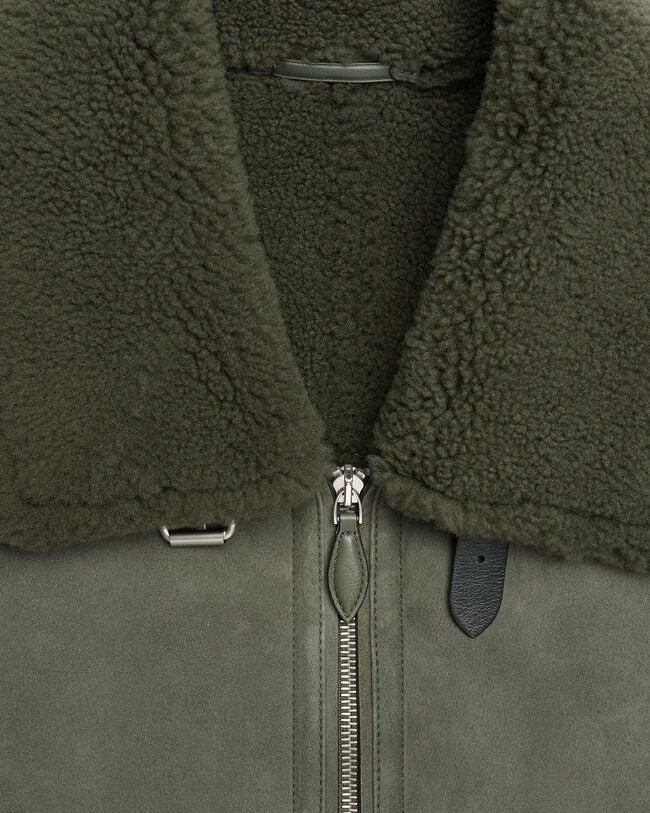 Shearling Blouson, Forest Green, hi-res