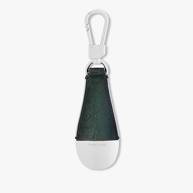 Shoehorn Scritto Leather Key Ring, BEETLE GREEN, hi-res 2