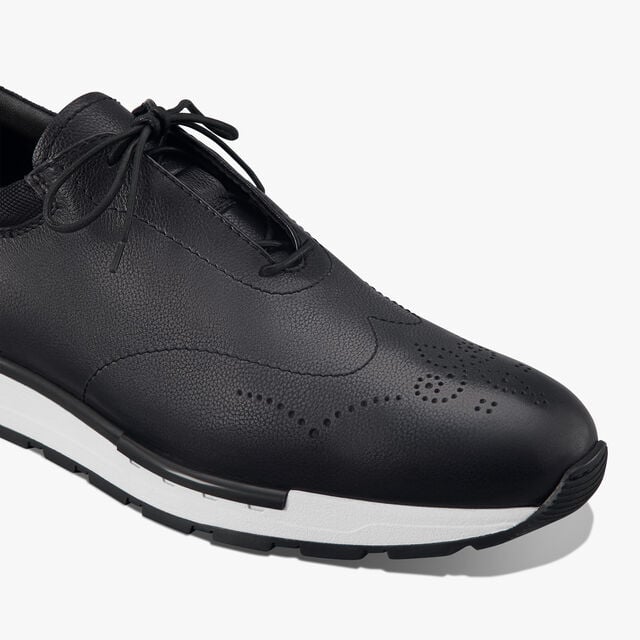 Fast Track Venezia Calf Leather And Nylon Sneaker, NERO GRIGIO, hi-res 5