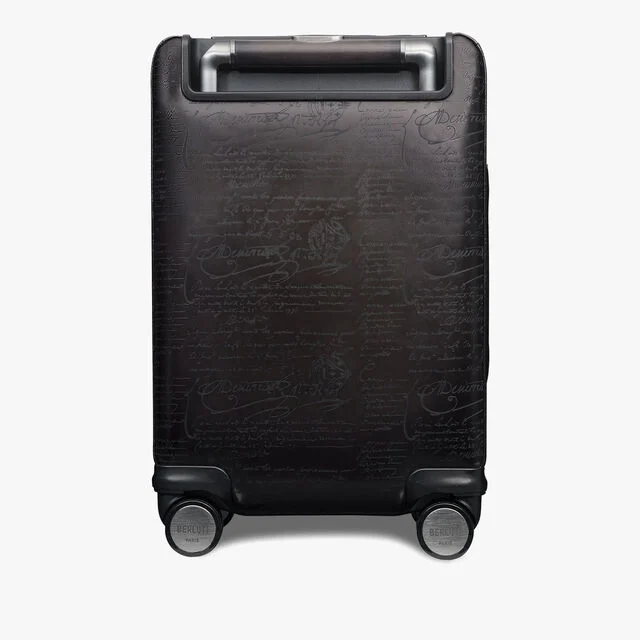 Formula 1005 Scritto Leather Rolling Suitcase, NERO GRIGIO, hi-res 3