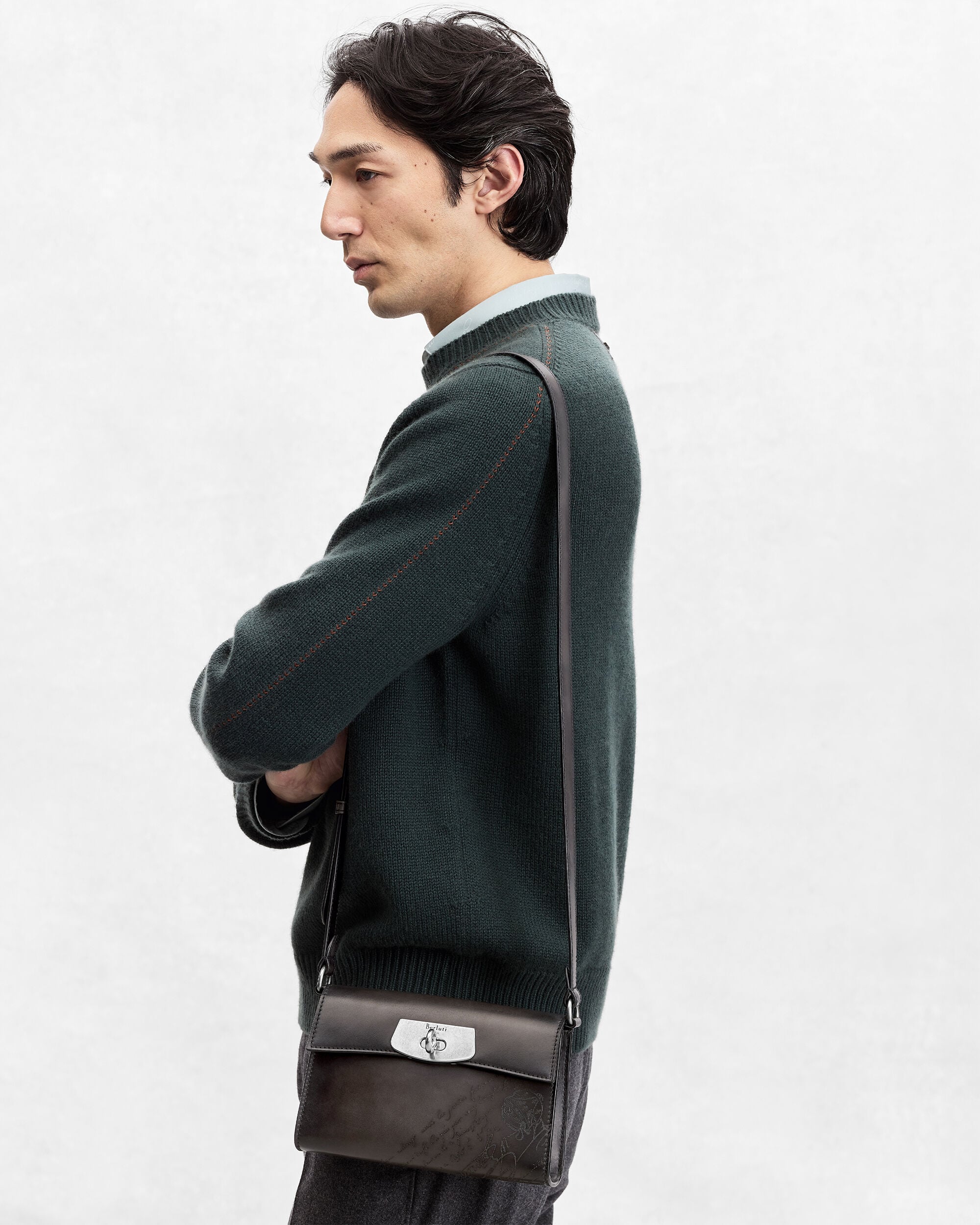 E'Mio Pouch On Strap Messenger, Nero Grigio, hi-res