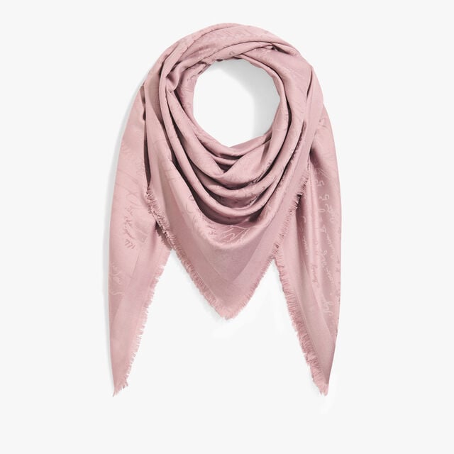 Wool & Silk Scritto Scarf, SMOCKY LILAC, hi-res 1