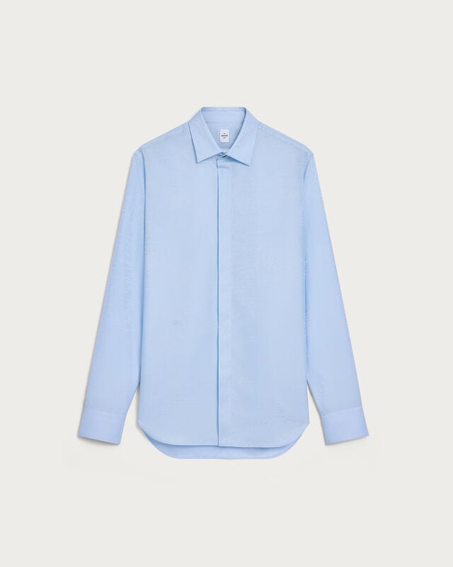 Andy Scritto Pattern Shirt, Sky Blue, hi-res