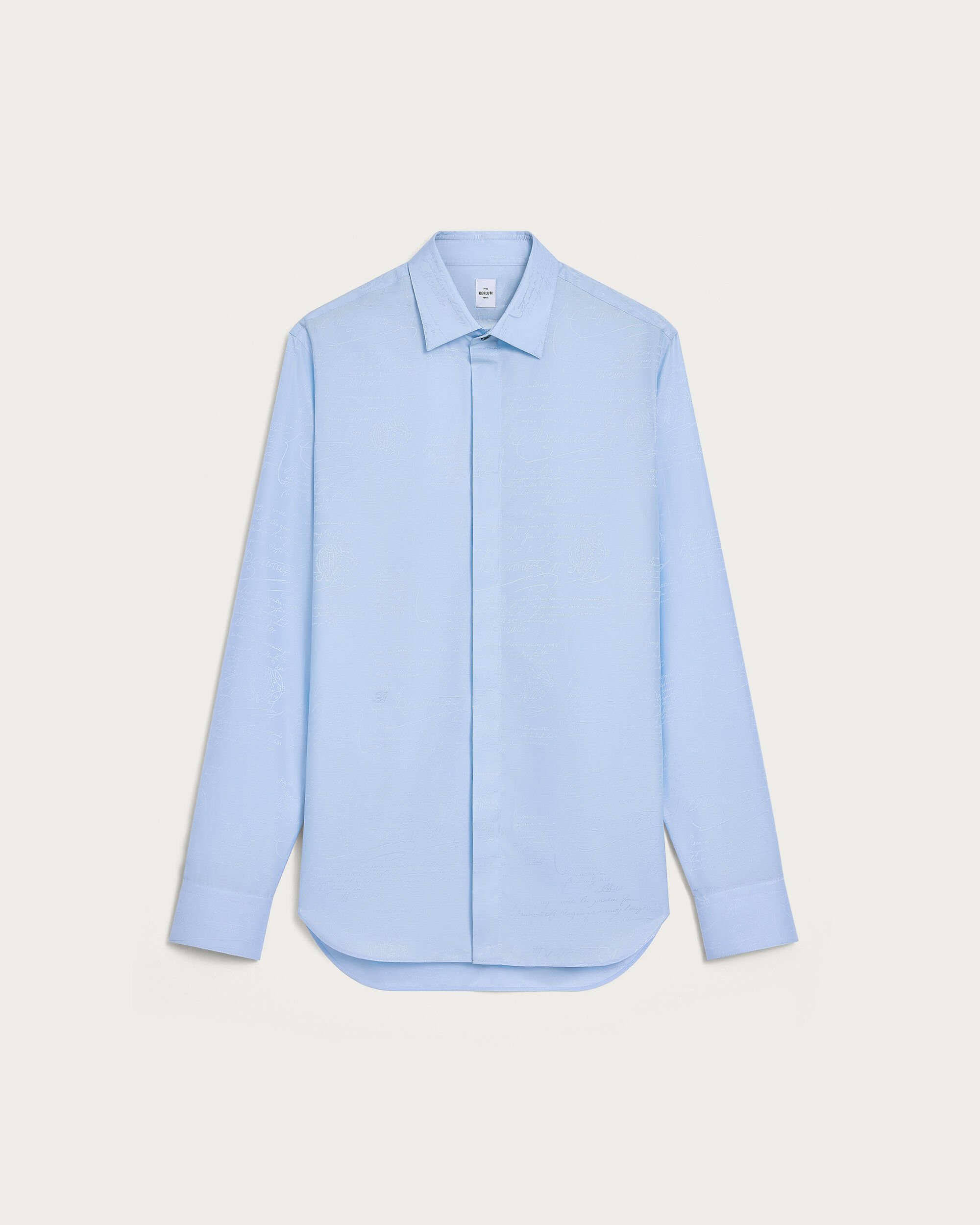 Chemise Andy Motif Scritto, Sky Blue, hi-res