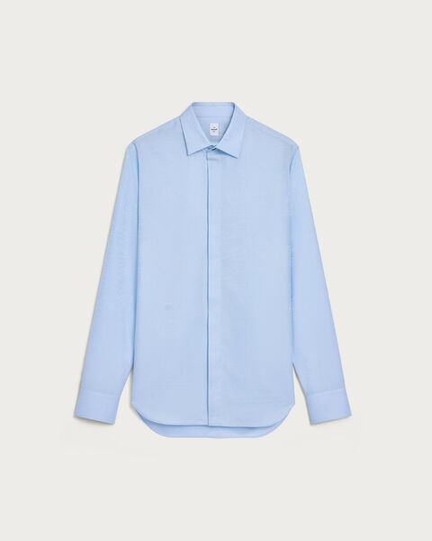 Andy Scritto Pattern Shirt, Sky Blue, hi-res