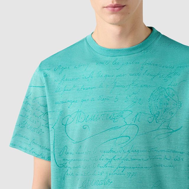 Scritto Pique T-Shirt, AQUA GREEN, hi-res 5