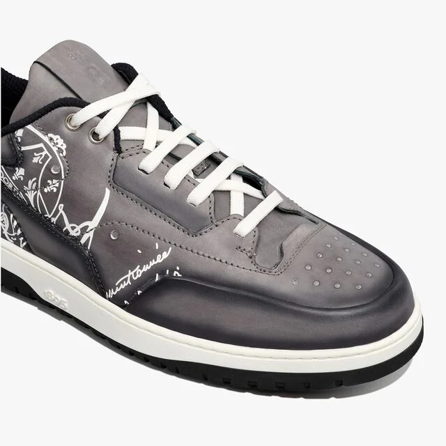 Playoff Scritto Leather Sneaker, IRON GREY+WHITE, hi-res 6