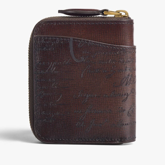 Wapa Gradiant Coin Purse In Scritto Leather, MADURO, hi-res 3