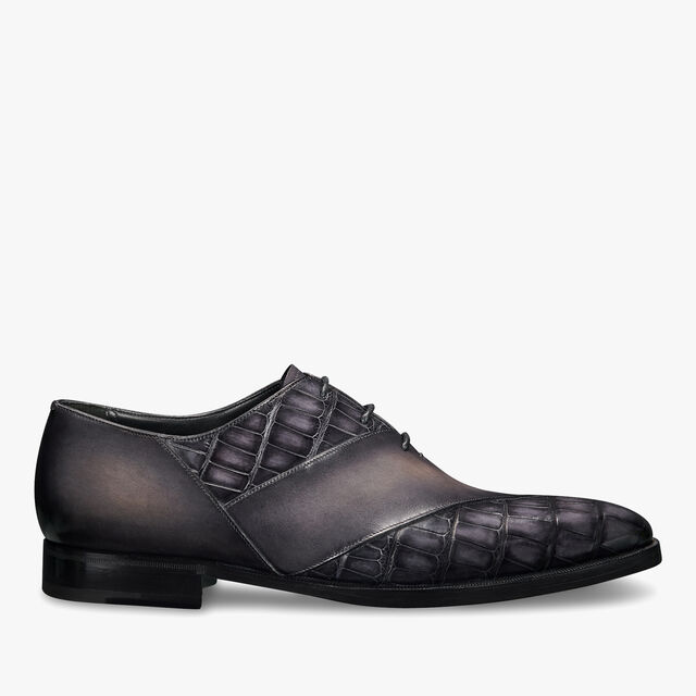 Patchwork Démesure Alligator Leather Oxford, NERO GRIGIO, hi-res 1