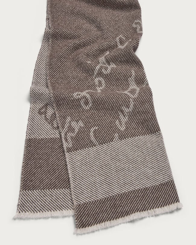 Scritto Pattern Scarf, Signature Brown, hi-res