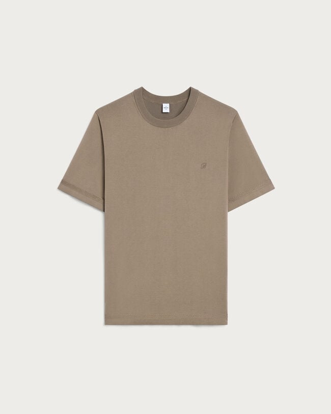 B-Thabor Embroidery Short-Sleeves Crewneck, Sepia, hi-res