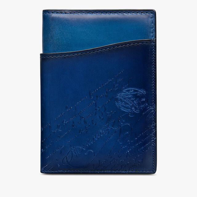 Jagua Scritto Swipe Leather Card Holder, SAPPHIRE BLUE, hi-res 1