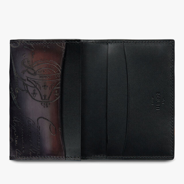 Imbuia Scritto Leather Card Holder, CHARCOAL BROWN, hi-res 3