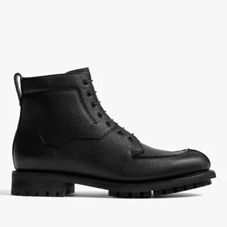 New Oslo粒面小牛皮靴 , BLACK, hi-res