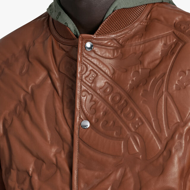 Quilted Leather Scritto Bomber, HASELNUT, hi-res 5