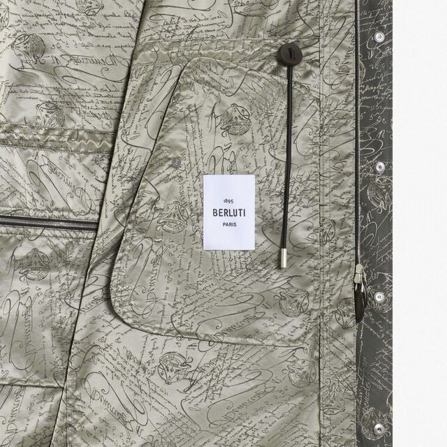 Long Packable Scritto Nylon Parka, SMOKY SILVER, hi-res 6