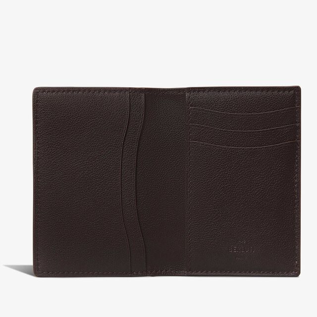 Jagua Scritto Leather Card Holder, SOFT BROWN + MIDNIGHT BLUE, hi-res 3