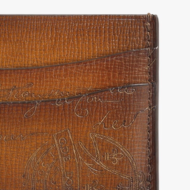 Bambou Gradiant Card Holder In Scritto Leather, FIAMMA, hi-res 3