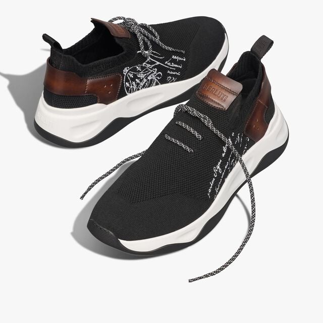 Shadow Knit And Leather Sneaker, BLACK, hi-res 7
