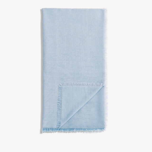 Cashmere & Cotton Scritto Scarf, CORNFLOWER BLUE, hi-res 2