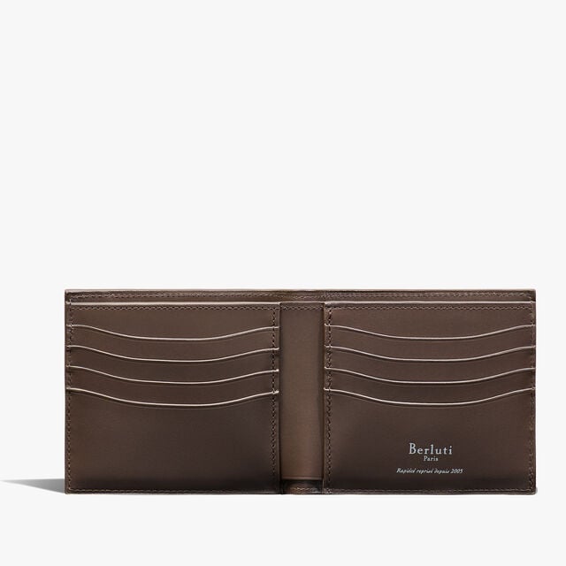 Makore Leather And Alligator Leather Compact Wallet, ICE GOLD, hi-res 3