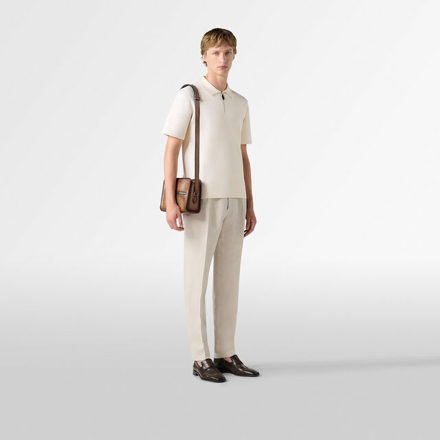 Cotton Silk Zipped Polo, OFF WHITE, hi-res 4