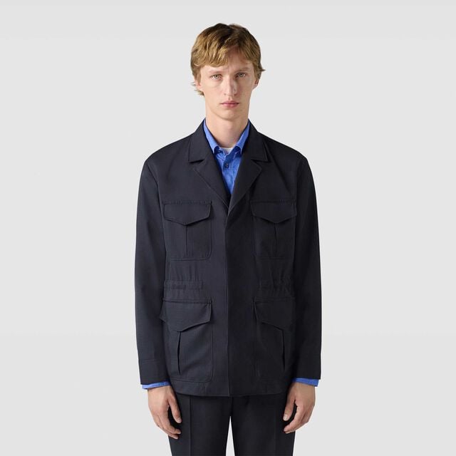 Lightweight Safari Jacket, COLD NIGHT BLUE, hi-res 2