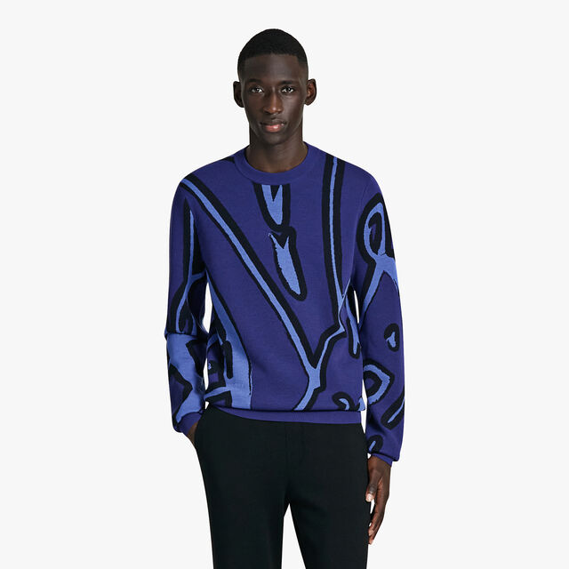 Jacquard Pique Giant Scritto Sweater