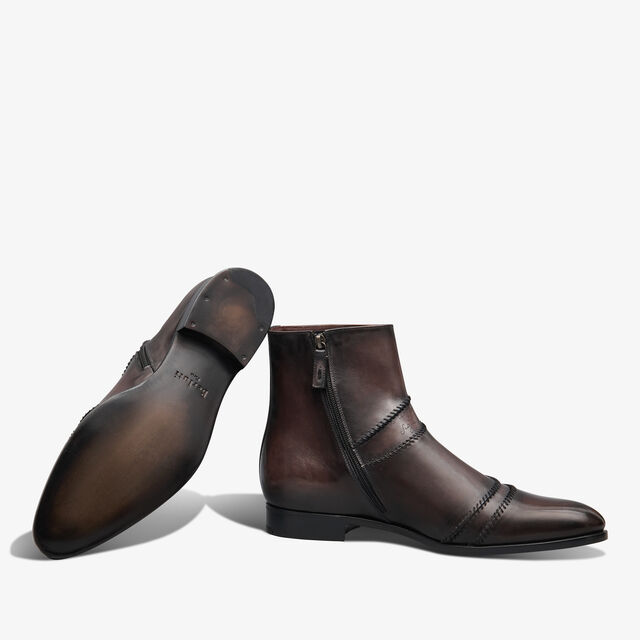 Rapiécé-Reprisé Scritto Leather Boot, VIGOGNA, hi-res 4
