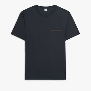 レザータブ ポケット Tシャツ, NOIR, hi-res