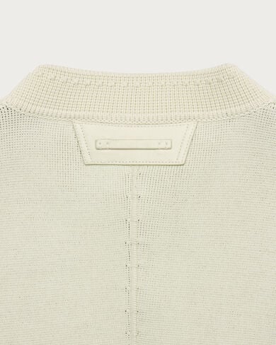 Bicolor Knitted Foresti&egrave;re with Leather Details, Ecru & Kaki, hi-res