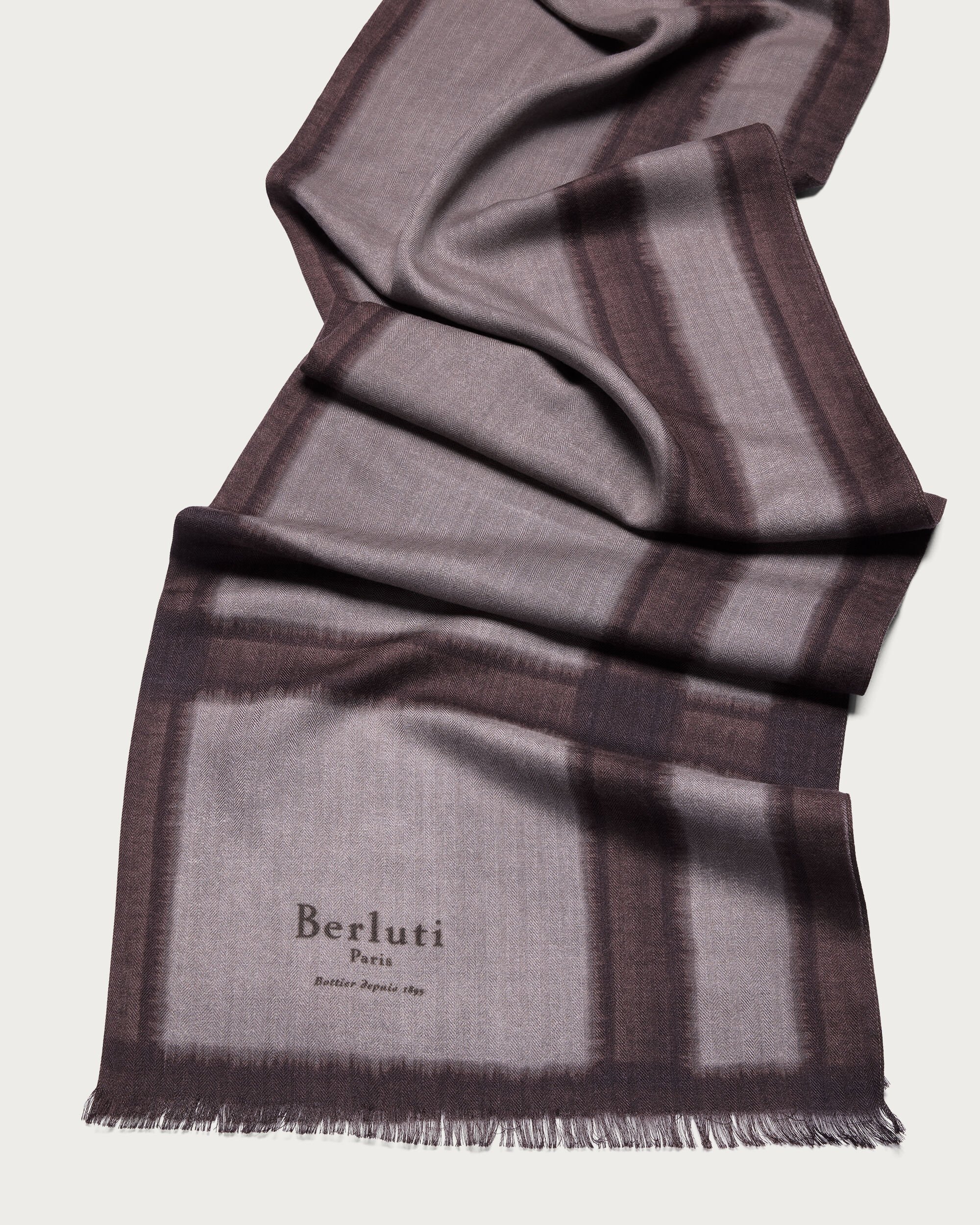 Patina Checks Scarf, Plum, hi-res