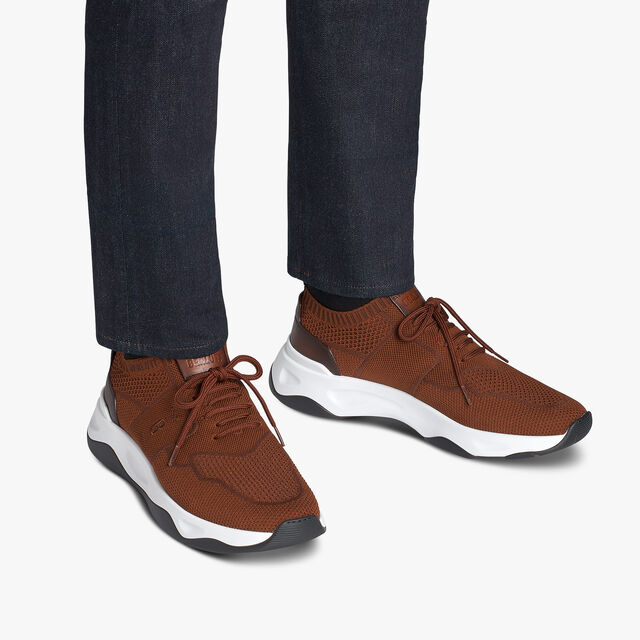 Shadow Knit And Leather Sneaker, TOFFEE, hi-res 7