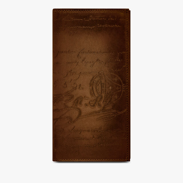 Espace Scritto Leather Wallet, CACAO INTENSO, hi-res 1