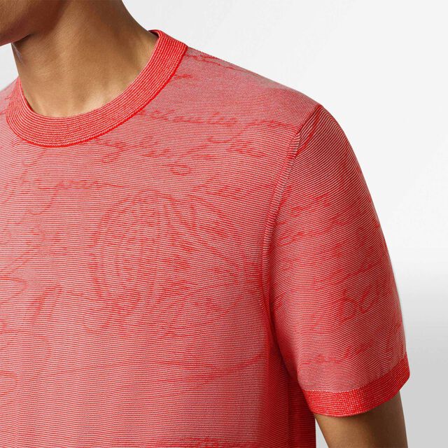 Light Scritto Wool Short Sleeved Crewneck, BRIGHT CORAL, hi-res 4
