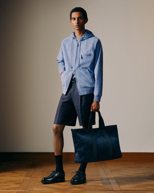 Formal Pleated Shorts, SHADES OF BLUE  , hi-res 2