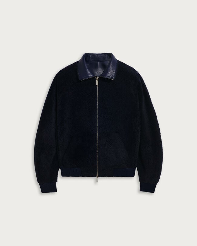 Leather Reversible Tracksuit, Cold Night Blue, hi-res