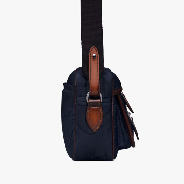 Shoulder Bag Nylon Scritto Messenger, NAVY, hi-res 5