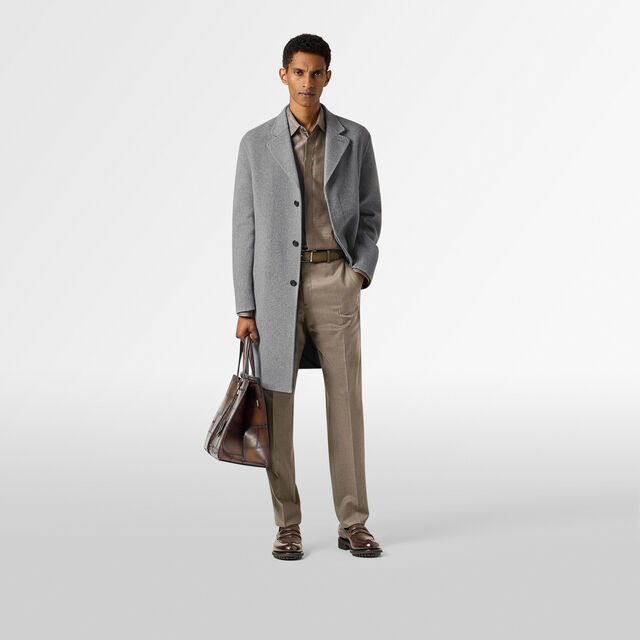 Double Face Coat, GREY/ INTERNAL GIANT SCRITTO, hi-res 4