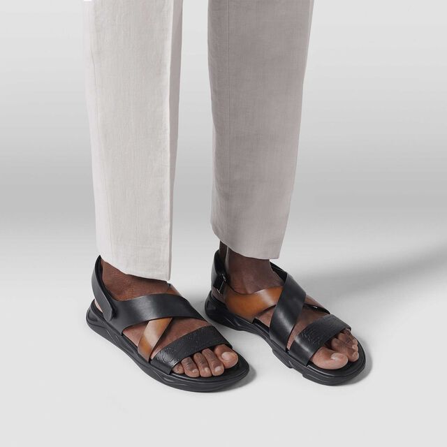 Sandale Shadow En Cuir, BLACK + CACAO INTENSO, hi-res 7