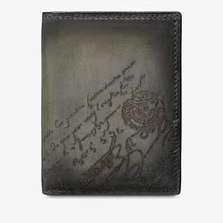 Jagua Scritto Leather Card Holder, ELEPHANT GREY, hi-res