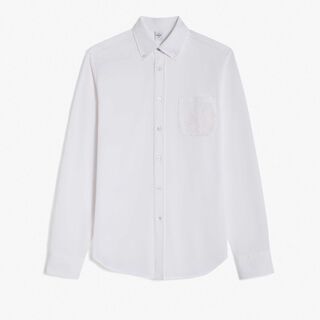 Pique Shirt With Scritto Pocket, BLANC OPTIQUE, hi-res