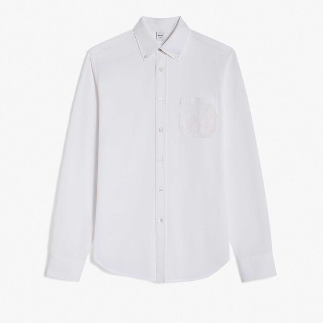 Pique Shirt With Scritto Pocket, BLANC OPTIQUE, hi-res 1